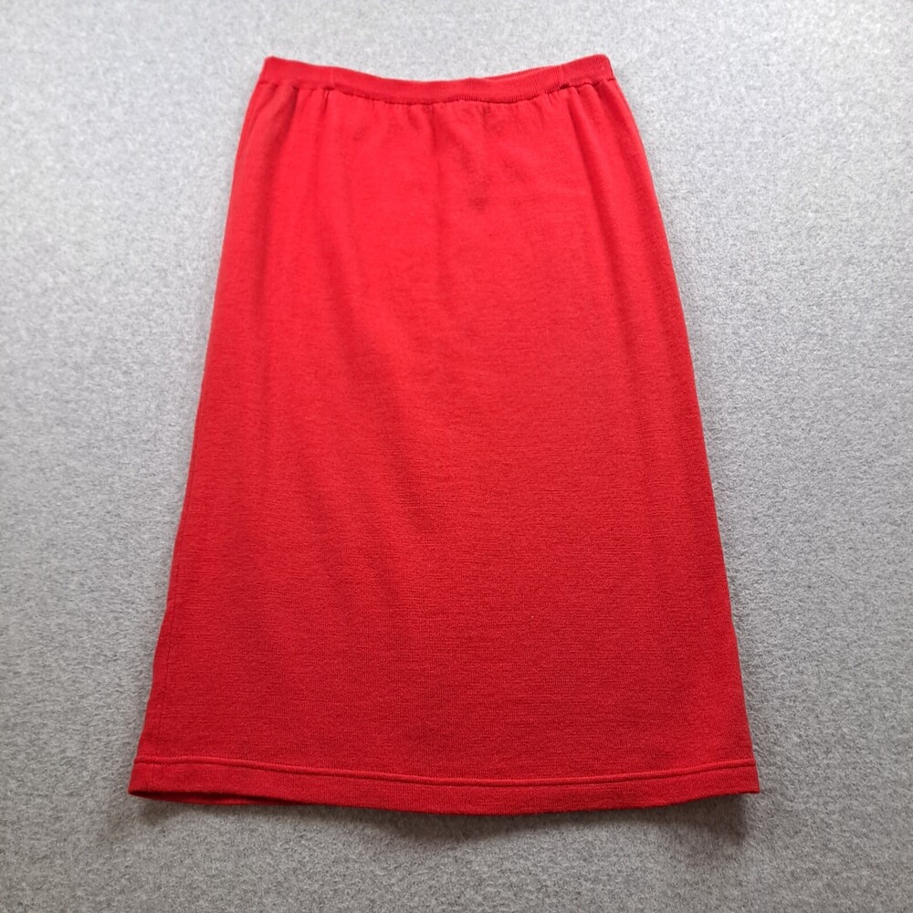 Vintage Outlander Lambswool Skirt Woman Medium Red Midi Heritage Quiet Luxury